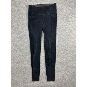 Athleta Pants Womens Medium Black Corduroy Leggings High Rise Stretch Pockets